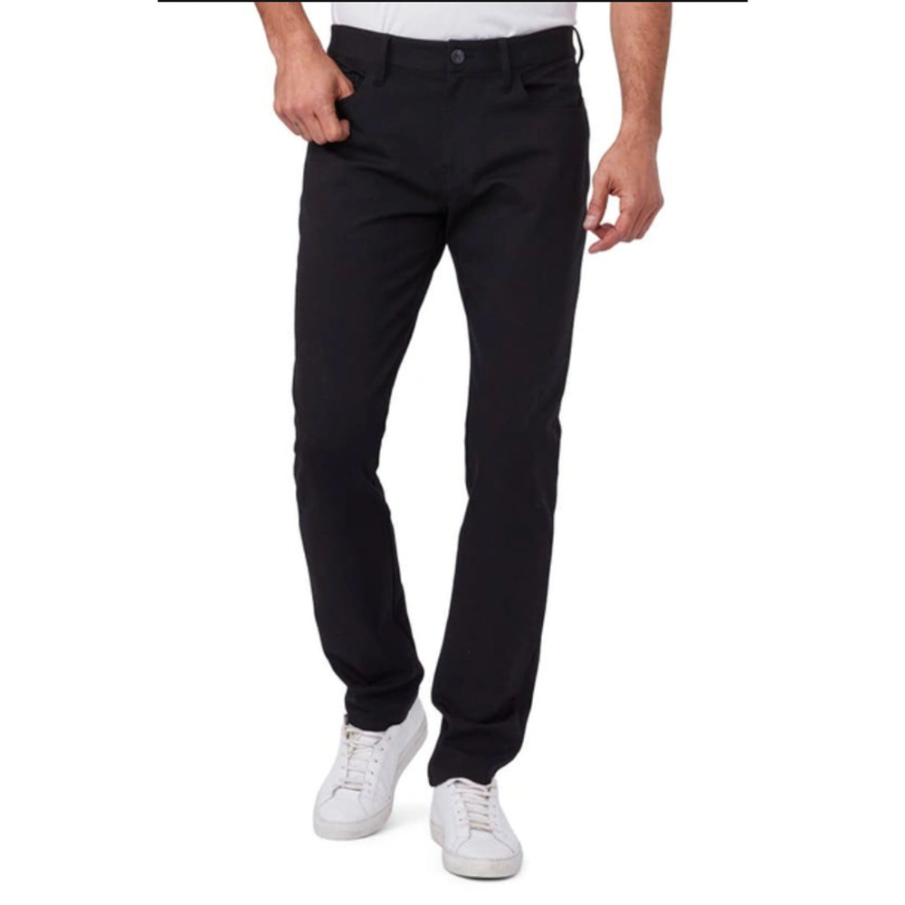 Paige Jeans Mens 36 x 27 Black Transcend Leyton Chino Pants Stretch